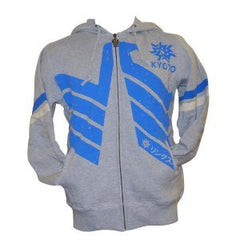 Border Zip Up Hoodie Grey