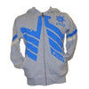 Border Zip Up Hoodie Grey
